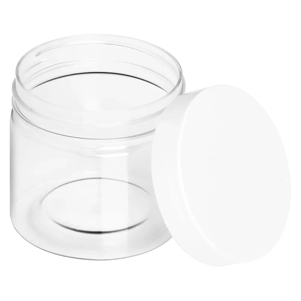 Beauticom Lot of 9 High Quality Thick Acrylic Sample Container Jars with Lids.